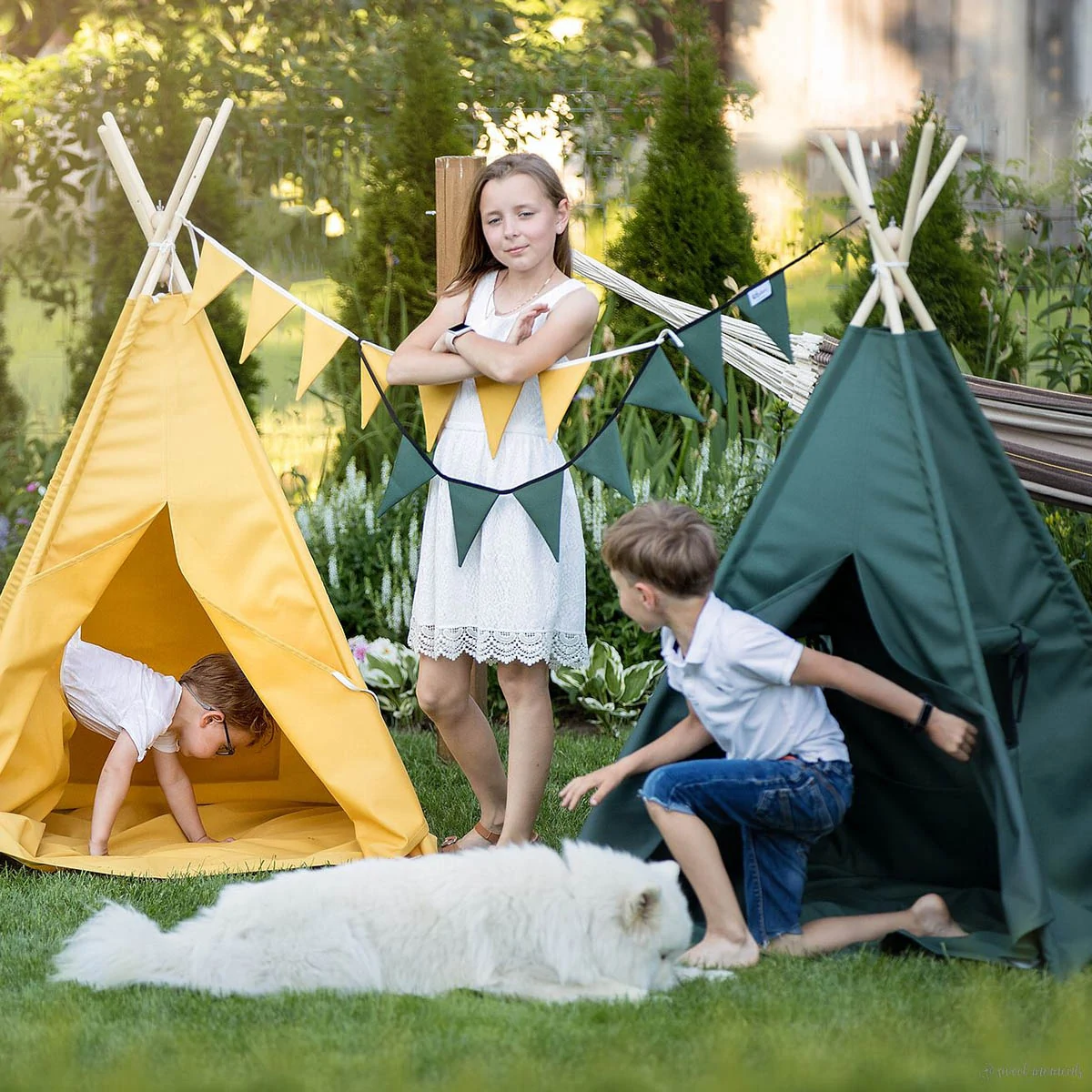 Tipi tenda per bambino, set da gioco con tappetino e cuscini. Honey set 7  el. 