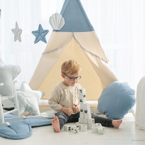 Tipi tenda per bambino, set da gioco con tappetino e cuscini. Honey set 7  el. 